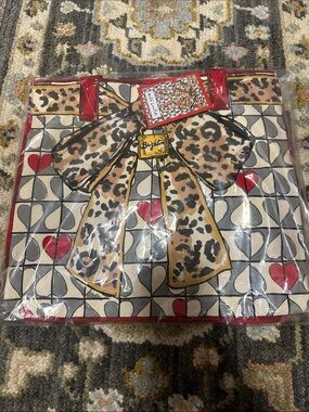 Brighton Leopard Bow Tote with Red and Tan Accents
